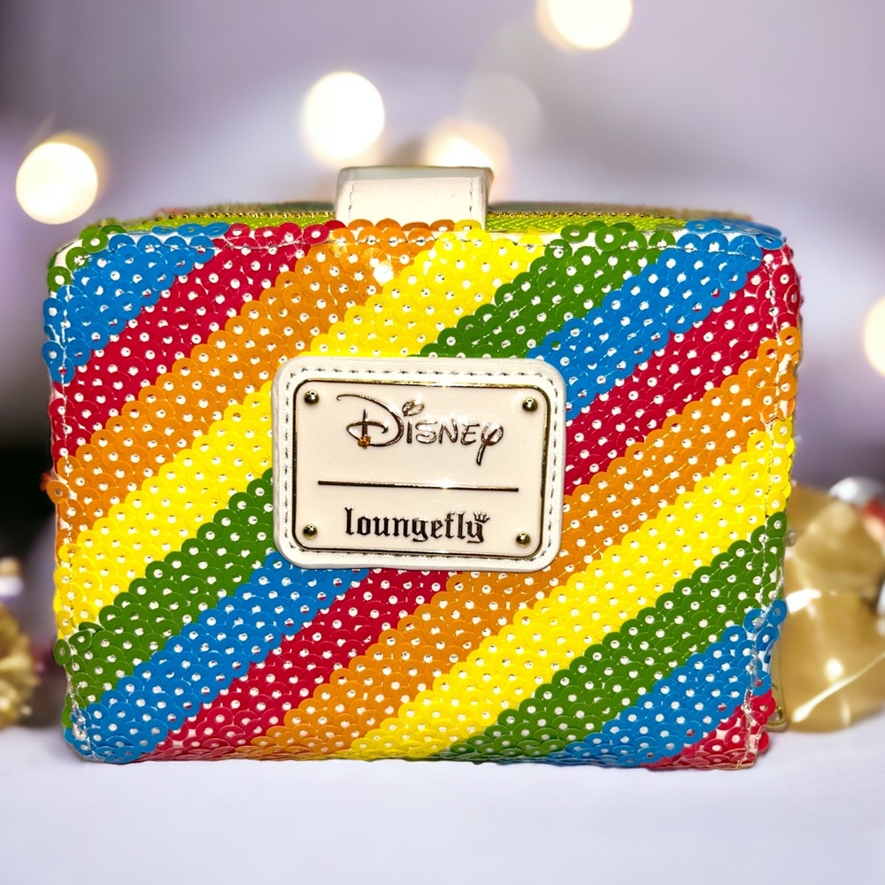 Loungefly Disney sequin rainbow Minnie Zip Wallet